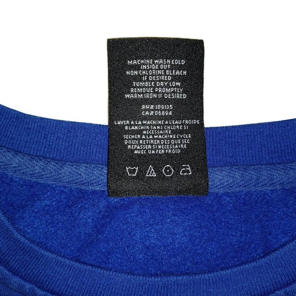 Golden State Warriors Royal Blue 3/4 Sleeve Cropped Sweatshirt w/ Rhinestones Sm - Picture 8 of 8